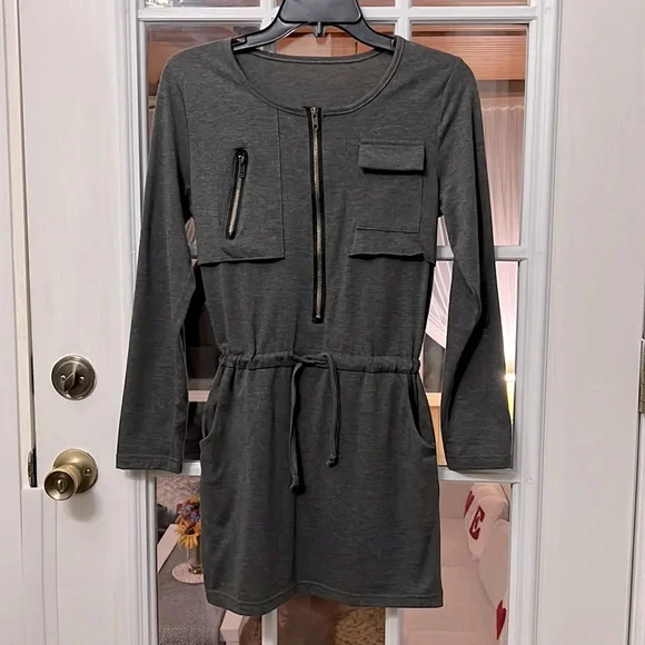Dresses | Long Sleeves Dress With Cinch Waist And Pockets | Poshmark Dresses | Long Sleeves Dress With Cinch Waist And Pockets | Poshmark
